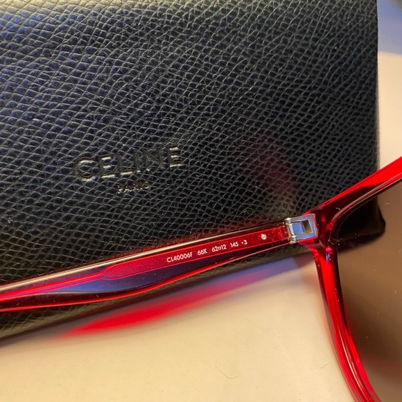 Celine authentic sunglasses Color red with cloth cleaner and case - Picture 4 of 5
